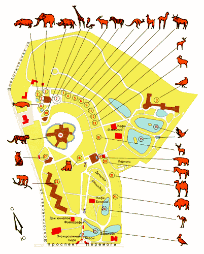 Map of Kyiv Zoo